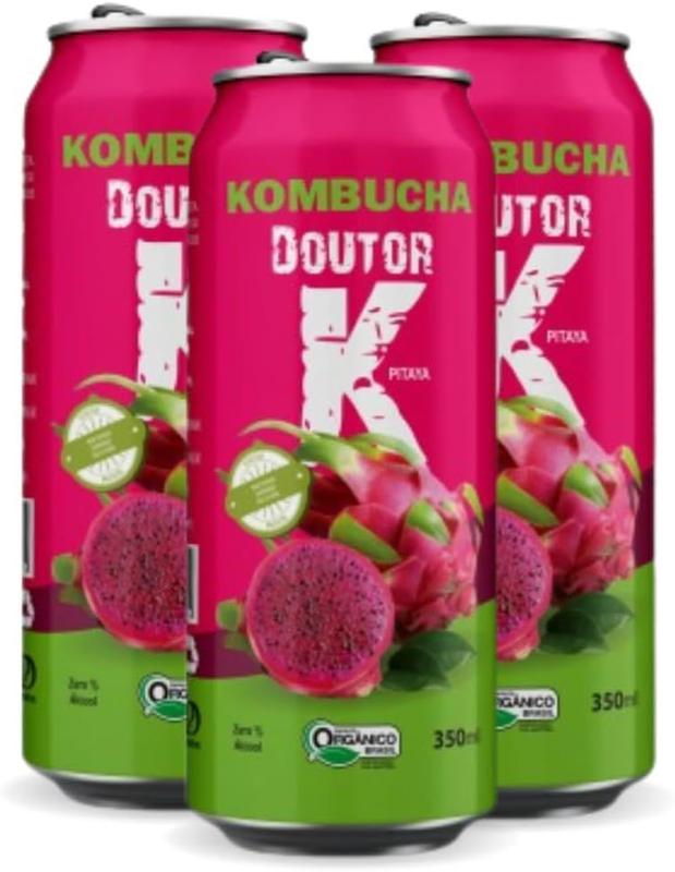 Kit Com 03 - Kombucha Orgânica Sabor Pitaya 350ml DRK - Kombucha